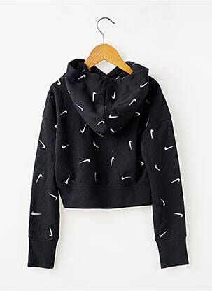 Hanorac cu glugă croială dreaptă mâneci lungi negru NIKE fată