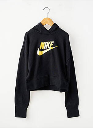 Hanorac cu glugă guler în v mâneci lungi negru NIKE fată