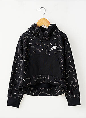 Hanorac cu glugă mâneci lungi mâneci lungi negru NIKE fată