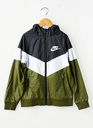 Jachetă vânt buzunare cu glugă verde NIKE băiat