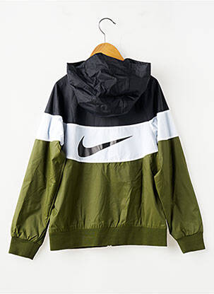 Jachetă vânt buzunare cu glugă verde NIKE băiat