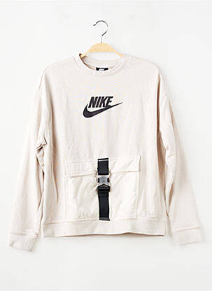 Hanorac țesătură jersey mâneci lungi bej NIKE băiat