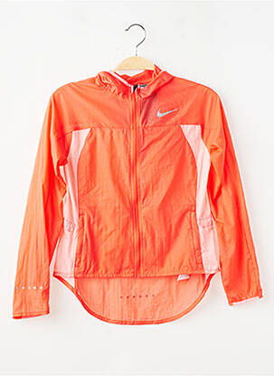 Jachetă vânt croială cambrată cu glugă portocaliu NIKE fată