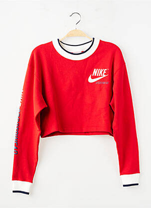 Hanorac croială supradimensionată mâneci lungi roșu NIKE femeie