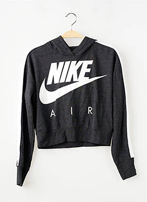 Hanorac elasticitate mâneci lungi gri NIKE fată
