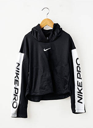 Hanorac cu glugă elasticitate mâneci lungi negru NIKE fată