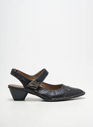 Pantofi cu toc țesătură satinată toc de 4 la 6 cm negru DORKING femeie