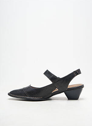 Pantofi cu toc țesătură satinată toc de 4 la 6 cm negru DORKING femeie