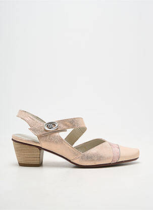 Pantofi cu toc țesătură satinată toc de 4 la 6 cm roz DORKING femeie