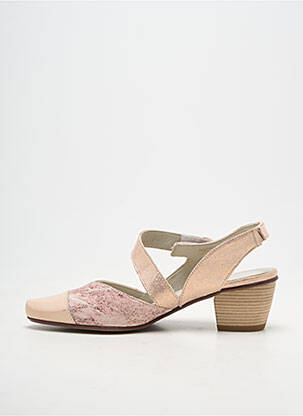 Pantofi cu toc țesătură satinată toc de 4 la 6 cm roz DORKING femeie