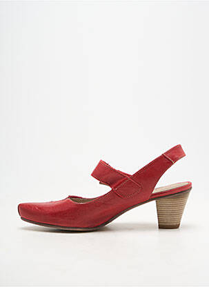 Pantofi cu toc țesătură satinată toc de 4 la 6 cm roșu DORKING femeie