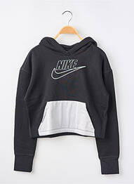 Hanorac cu glugă broderie mâneci lungi negru NIKE fată