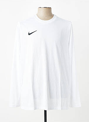 Tricou croială cambrată mâneci lungi alb NIKE bărbat