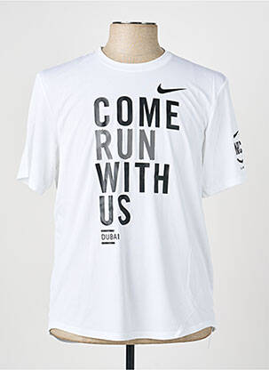 Tricou croială dreaptă mâneci scurte alb NIKE bărbat