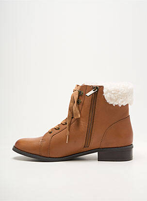 Botine/ghete material neted toc plat până la 3 cm maro DAMART femeie