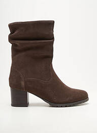 Botine/ghete vârf rotund toc de 4 la 6 cm maro DAMART femeie