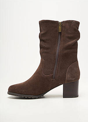 Botine/ghete vârf rotund toc de 4 la 6 cm maro DAMART femeie