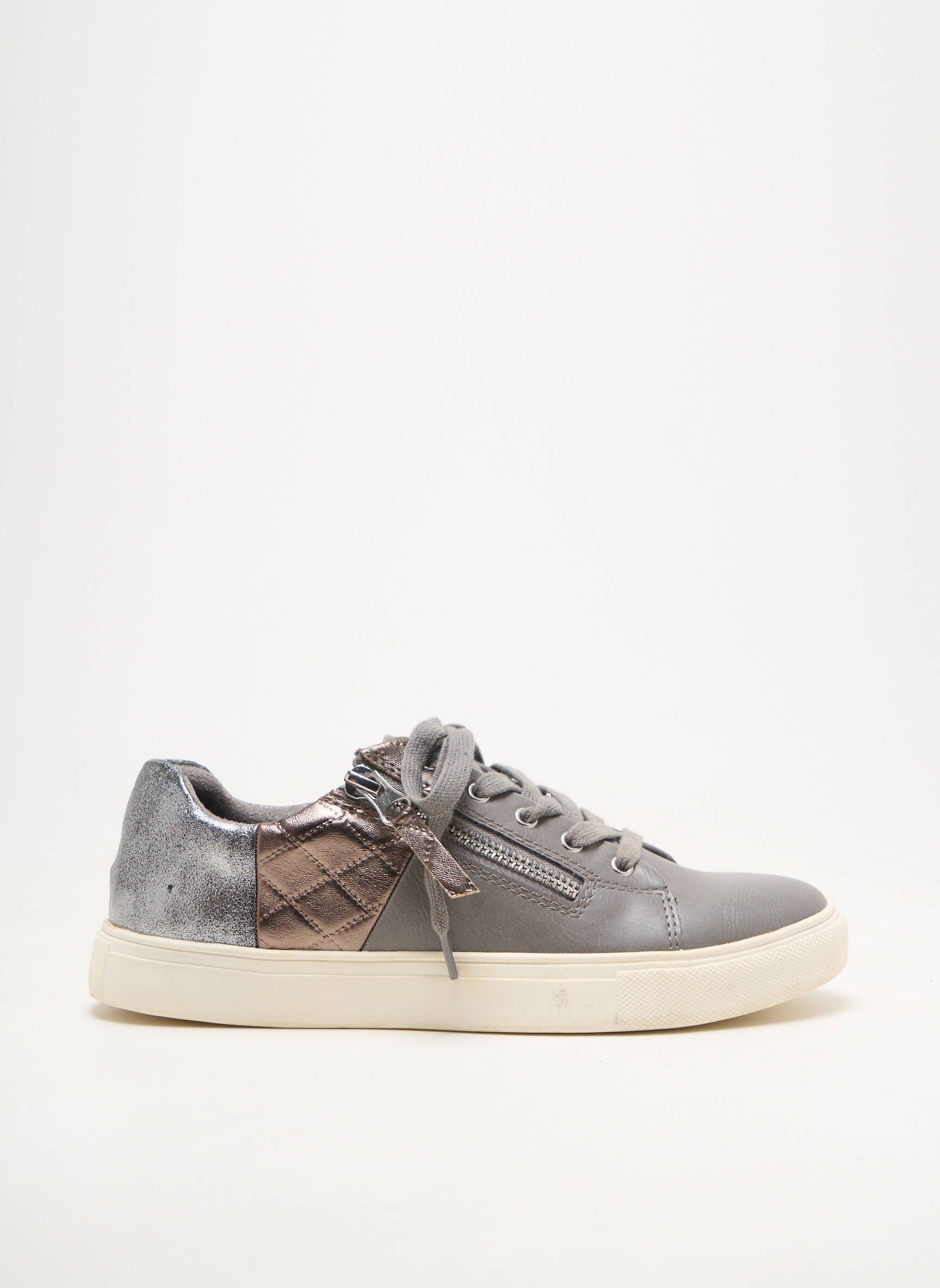 Adidași material neted toc plat până la 3 cm argintiu DAMART femeie