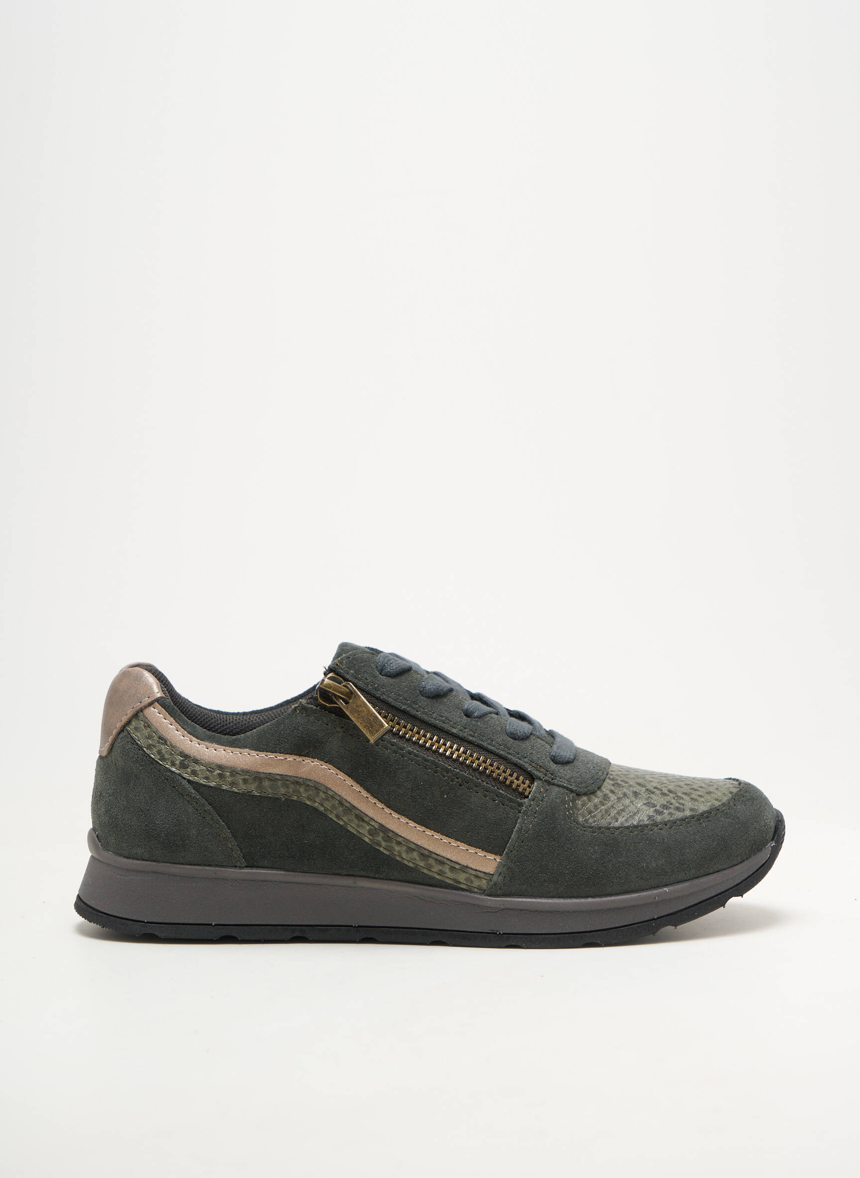 Adidași vârf rotund toc plat până la 3 cm verde DAMART femeie