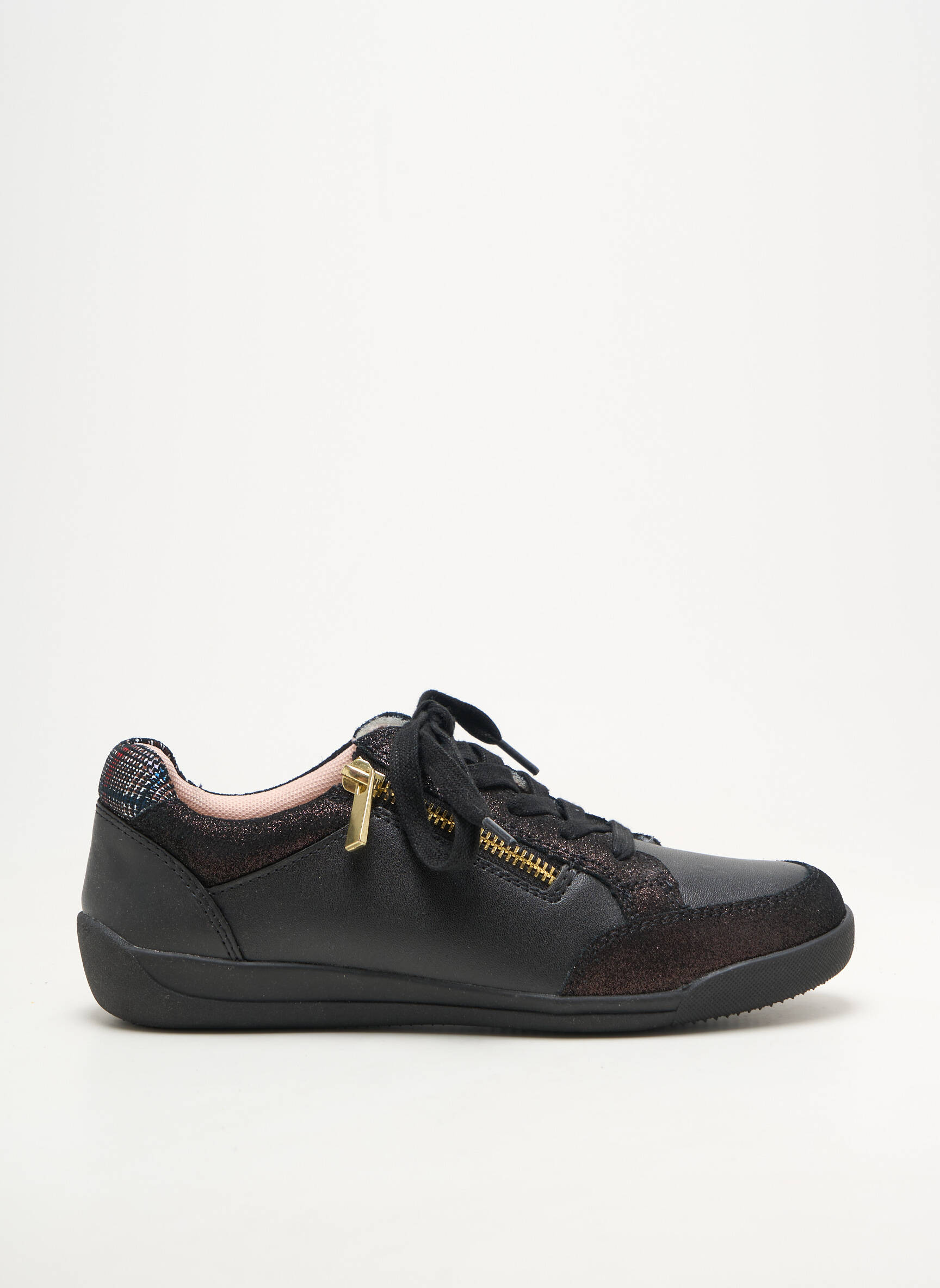 Adidași material neted toc plat până la 3 cm negru DAMART femeie