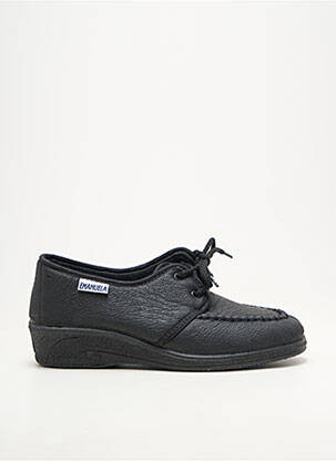 Papuci/pantofi de casă semi compensat toc plat până la 3 cm negru EMANUELA femeie
