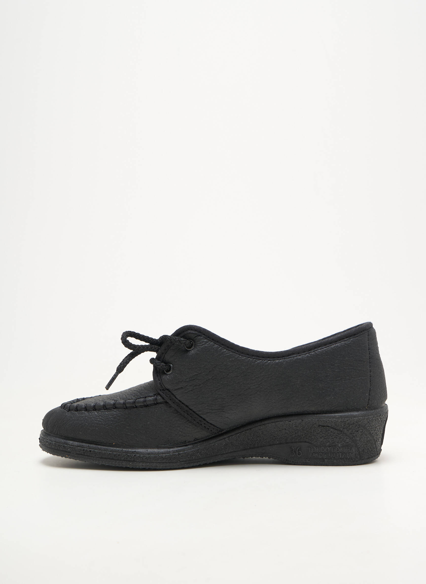 Papuci/pantofi de casă semi compensat toc plat până la 3 cm negru EMANUELA femeie