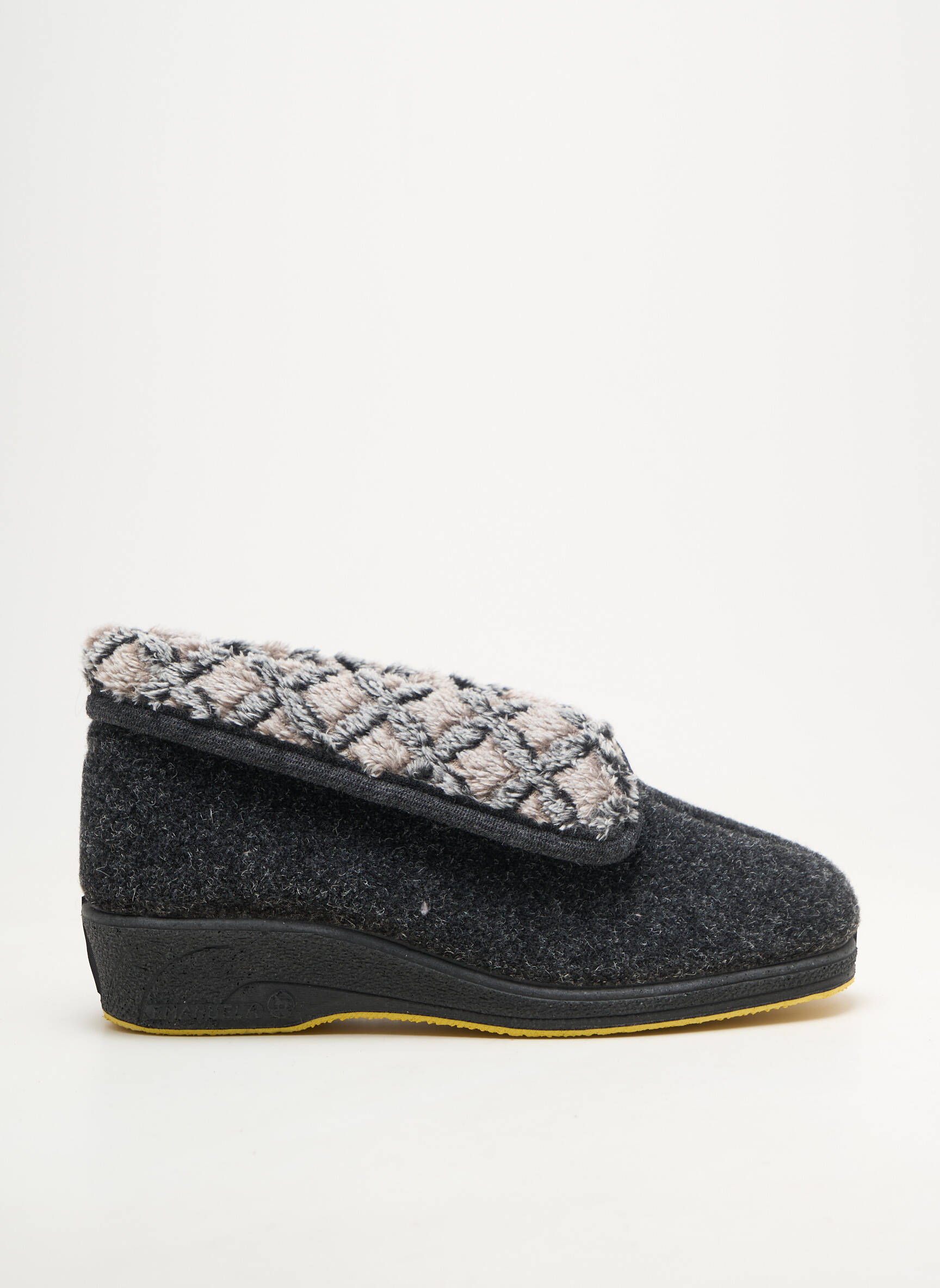 Papuci/pantofi de casă vârf rotund toc plat până la 3 cm gri EMANUELA femeie
