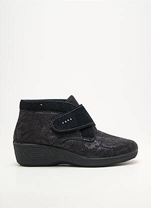 Papuci/pantofi de casă semi compensat toc de 4 la 6 cm negru EMANUELA femeie