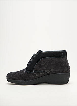 Papuci/pantofi de casă semi compensat toc de 4 la 6 cm negru EMANUELA femeie