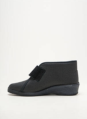 Papuci/pantofi de casă închidere cu arici toc plat până la 3 cm negru EMANUELA femeie