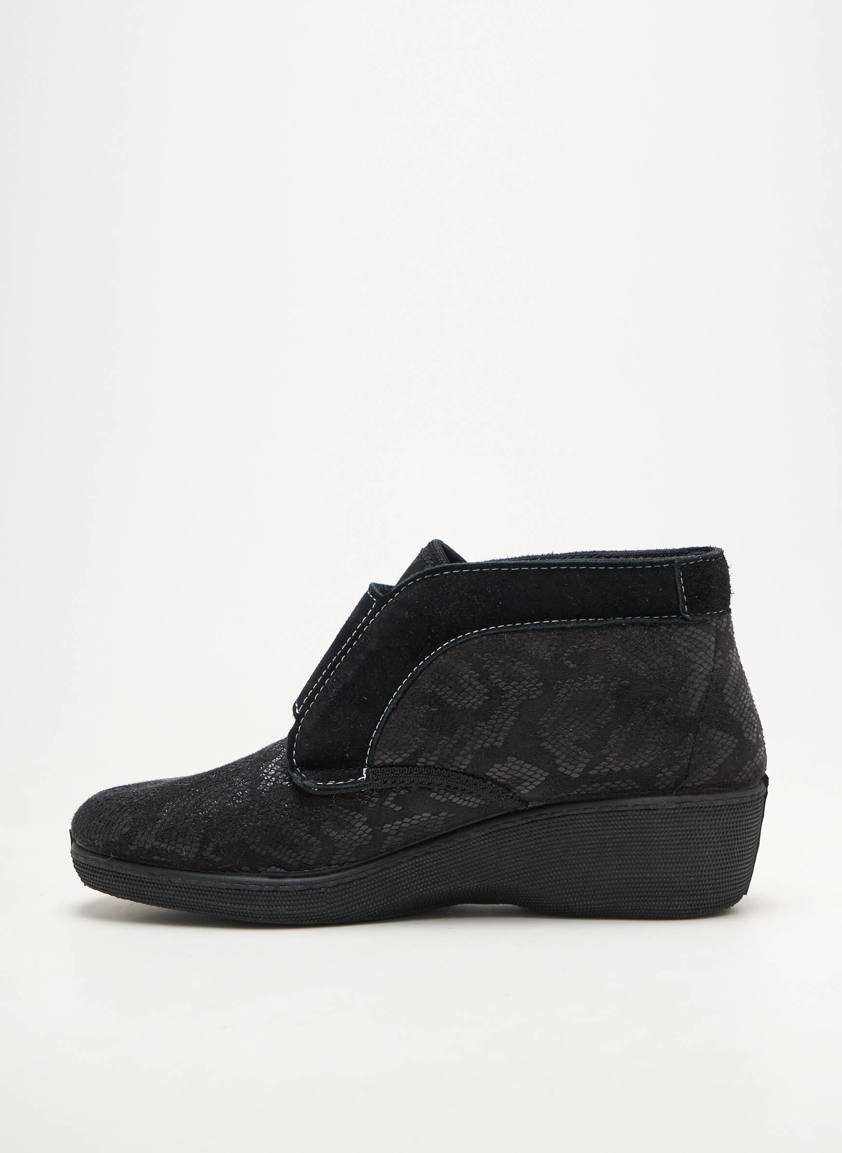Papuci/pantofi de casă semi compensat toc de 4 la 6 cm negru EMANUELA femeie