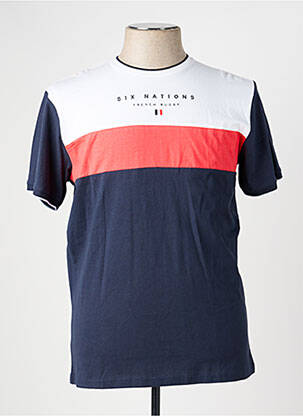 Tricou broderie mâneci scurte albastru CAMBERABERO bărbat
