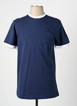 Tricou broderie mâneci scurte albastru CAMBERABERO bărbat