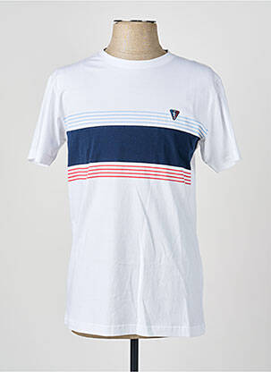 Tricou broderie mâneci scurte alb CAMBERABERO bărbat