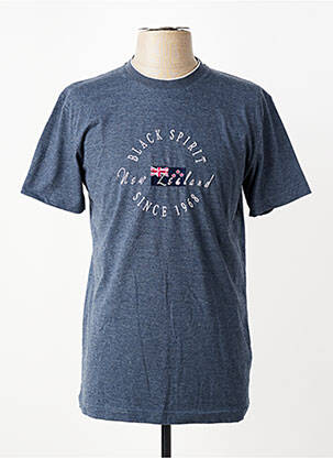 Tricou broderie mâneci scurte albastru CAMBERABERO bărbat