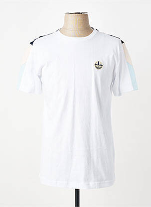 Tricou broderie mâneci scurte alb CAMBERABERO bărbat