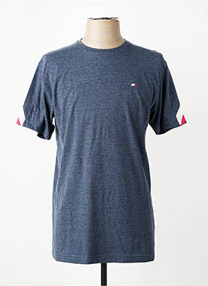 Tricou țesătură melanj mâneci scurte albastru CAMBERABERO bărbat