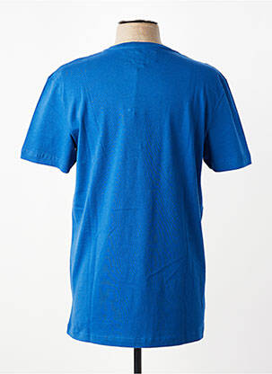 Tricou serigrafie flockată mâneci scurte albastru CAMBERABERO bărbat