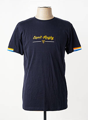 Tricou croială dreaptă mâneci scurte albastru CAMBERABERO bărbat