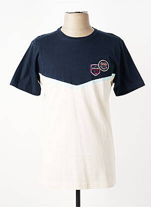 Tricou broderie mâneci scurte albastru CAMBERABERO bărbat
