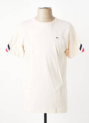Tricou broderie mâneci scurte bej CAMBERABERO bărbat