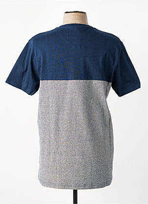 Tricou serigrafie flockată mâneci scurte albastru CAMBERABERO bărbat