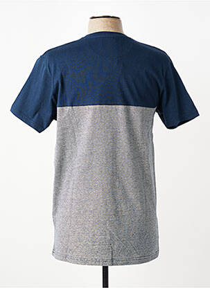 Tricou serigrafie flockată mâneci scurte albastru CAMBERABERO bărbat