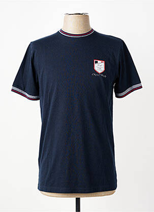 Tricou broderie mâneci scurte albastru CAMBERABERO bărbat