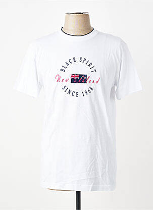 Tricou broderie mâneci scurte alb CAMBERABERO bărbat