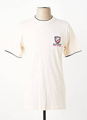 Tricou broderie mâneci scurte bej CAMBERABERO bărbat
