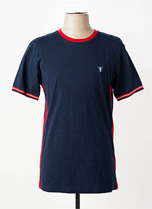 Tricou broderie mâneci scurte albastru CAMBERABERO bărbat