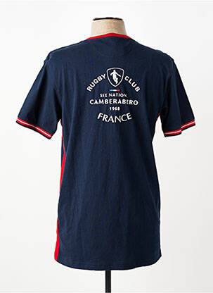 Tricou broderie mâneci scurte albastru CAMBERABERO bărbat