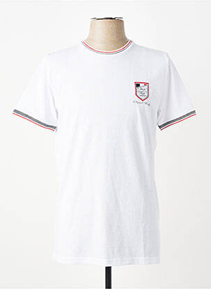 Tricou broderie mâneci scurte alb CAMBERABERO bărbat