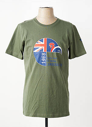 Tricou croială cambrată mâneci scurte verde CAMBERABERO bărbat
